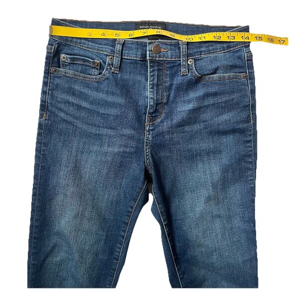 Banana Republic Jeans Women 28/6 Insm 27 Blue Skinny Crop Denim Mid-rise Raw Hem - Picture 7 of 10
